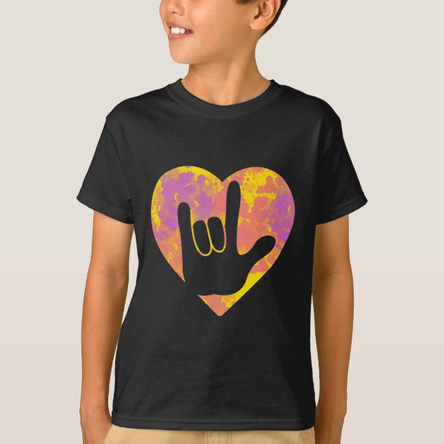 Friend Cute American Sign Language Pride Deaf Awar T-Shirt (Front)