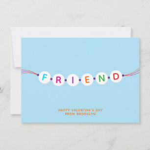 Friend cute friendship bracelet blue Valentine's Card