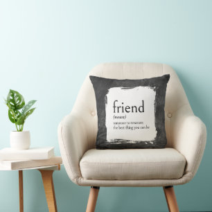 FRIEND Dictionary Definition Throw Pillow