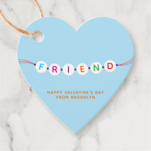 Friend friendship bracelet blue Valentine's heart Favour Tags