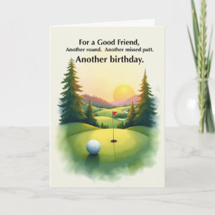 Friend Funny Golf Birthday Missed Putt Humor Card