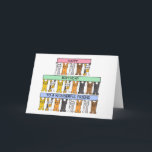 Friend Happy Birthday Cartoon Cats Card<br><div class="desc">Cartoon cats standing up on their back legs,   holding up pastel coloured banners that say 'Happy Birthday to a wonderful friend'.</div>