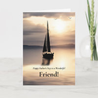 Friend Happy Fathers Day Sailboat on Smooth 