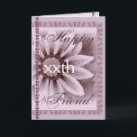 FRIEND Happy xxth Custom Birthday LAVENDER Flower Card<br><div class="desc">This card with its soft pastel flower and lace  is a sweet way to wish your sister happy birthday!  You can add her name and  her age to make it a one-of-a-kind of a card... Special!  To see more of my birthday cards,  put into Zazzle's search box:  jaclinart birthday</div>