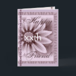 FRIEND Happy xxth Custom Birthday LAVENDER Flower Card<br><div class="desc">This card with its soft pastel flower and lace  is a sweet way to wish your sister happy birthday!  You can add her name and  her age to make it a one-of-a-kind of a card... Special!  To see more of my birthday cards,  put into Zazzle's search box:  jaclinart birthday</div>
