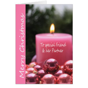 Friend & her Partner  Merry Christmas card