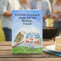 Friend July 4th Birthday Bald Eagle Patriotic