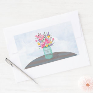 Friend Mother's Day Jar Vase with Flowers Sticker