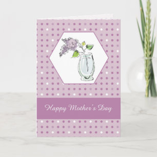 Friend Mothers Day Lilacs in Glass Vase Card