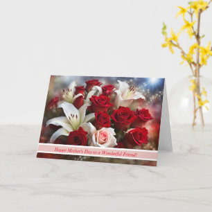 Friend Mothers Day with Beautiful Rose Flowers Card