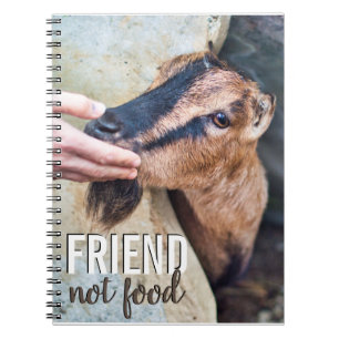 Friend not food vegan stop animal cruelty w/ goat notebook