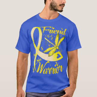 Friend Of A Warrior Dragonfly Childhood Cancer Awa T-Shirt