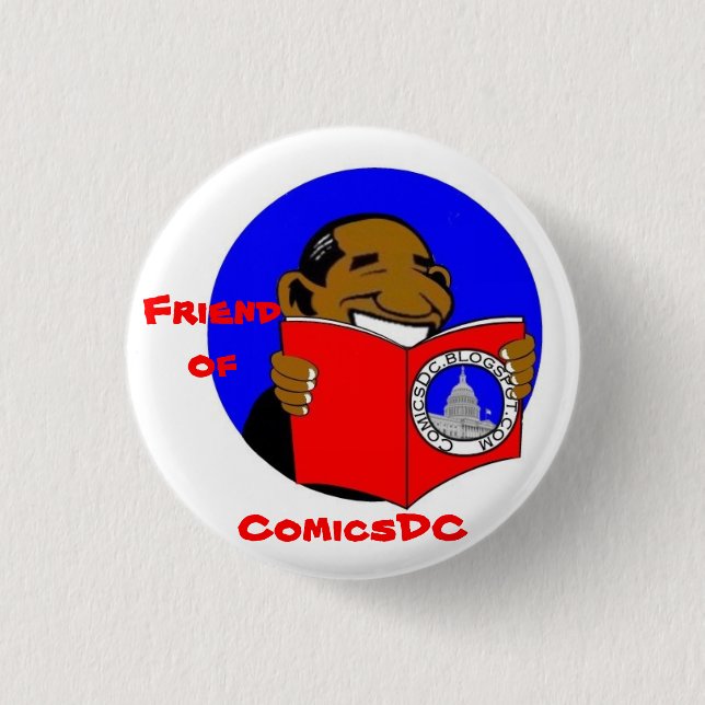 Friend of ComicsDC badge (design 2) 1 Inch Round Button (Front)