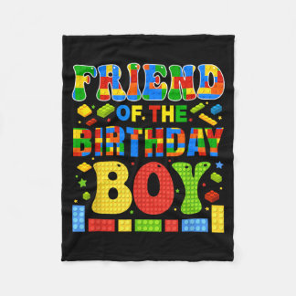 Friend Of The Birthday Boy Blocks Building Fleece Blanket