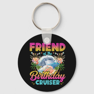 Friend of the Birthday Cruiser Vacation Circle Keychain