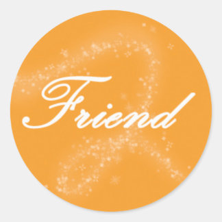 Friend on an Orange Background Classic Round Sticker