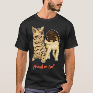 Friend or Foe  Little Kitten And Puppy Kitty Doggy T-Shirt