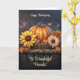 Friend or Friends Happy Thanksgiving Autumn Colour Card