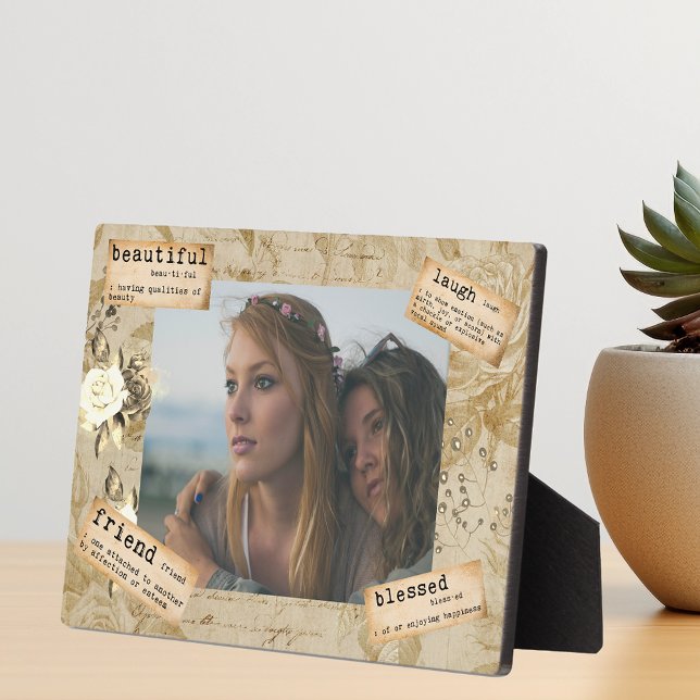 Friend Photo Gift Vintage Decoupage Journal  Plaque (Creator Uploaded)