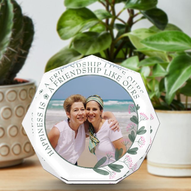 Friend Photo Pink Wildflower Picture Frame Block (Creator Uploaded)