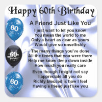 Friend Poem  60th Birthday