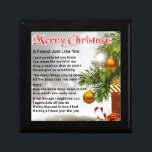 Friend Poem - Christmas Design Gift Box<br><div class="desc">A great gift for a friend at christmas</div>