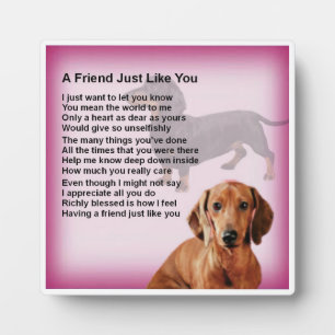 Friend Poem Plaque  -  Daschund Dog  Design