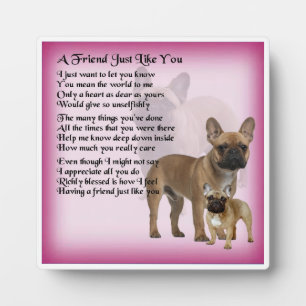 Friend Poem Plaque  -  French Bulldog  Design