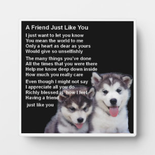 Friend Poem Plaque  -  Husky Dogs  Design