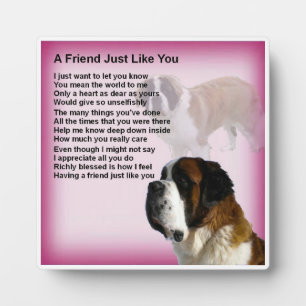 Friend Poem Plaque  -  St Bernard Dog  Design