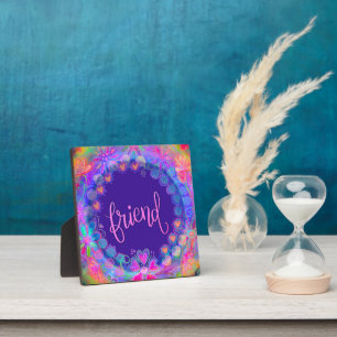 Friend Pretty Purple Floral Inspirivity Plaque