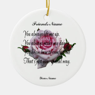 FRIEND QUOTE CERAMIC ORNAMENT