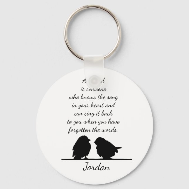 Friend quote Song in your Heart & Birds Custom Keychain (Front)