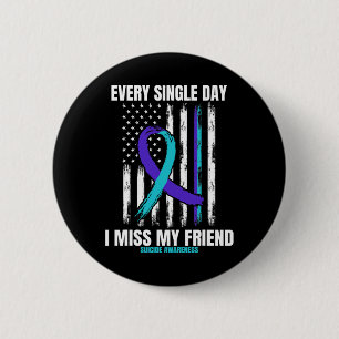 Friend Suicide Awareness Prevention American Flag 2 Inch Round Button