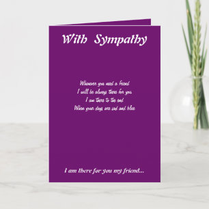 Friend sympathy greeting cards
