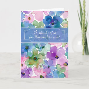 Friend Thank God For You Thinking of You Elegant Card