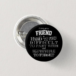 Friend Thank you Appreciation Gift script bff 1 Inch Round Button