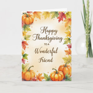 Friend Thanksgiving Sentimental Autumn Pumpkins Card