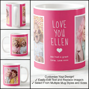 Friend We Love You Photos Modern Pink C58 & White Coffee Mug