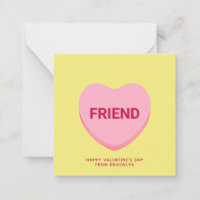 Friend yellow conversation heart Valentine's Day