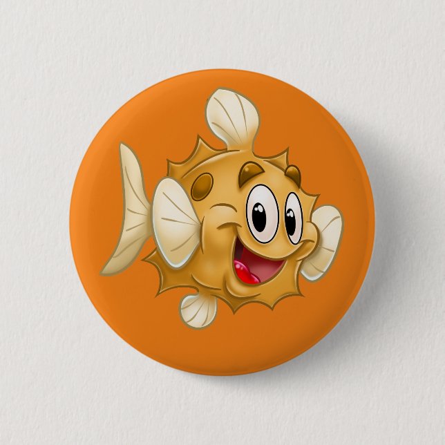 FriendFish cartoon button Puff (Front)