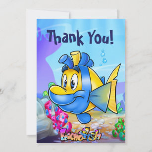 FriendFish cartoon cute fish Thank You Card