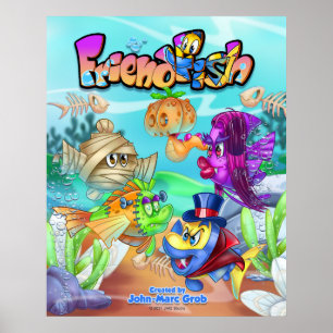 FriendFish cute cartoon fish poster