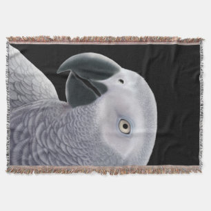 Friendly African Grey Parrot Throw Blanket