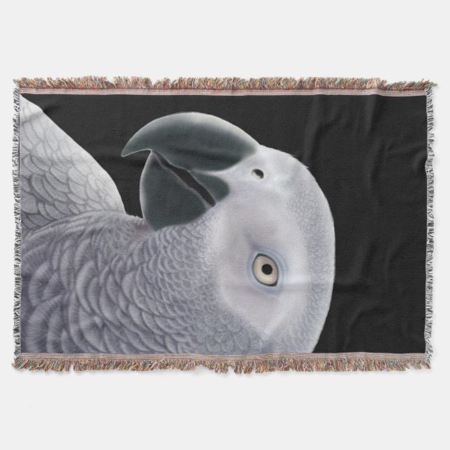 Friendly African Grey Parrot Throw Blanket (Front)