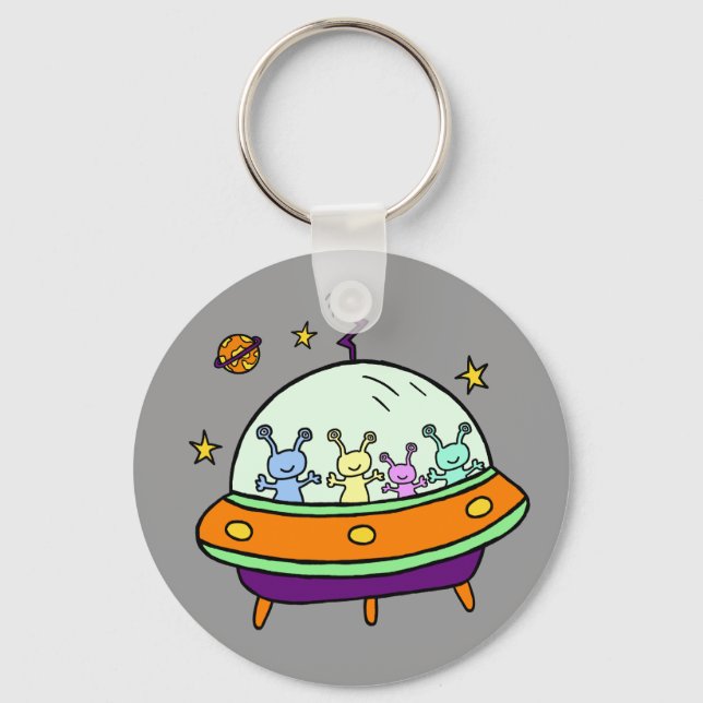 Friendly Aliens Keychain (Front)