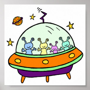 Friendly Aliens Poster