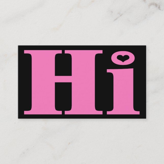 Friendly.All purpose.HI.Introduction calling card. Card (Front)