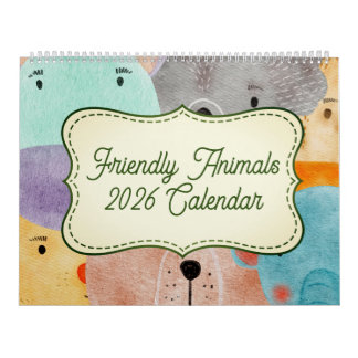 Friendly Animals Calendar 2024