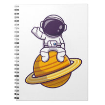 Friendly Astronaut Waving from a Planet